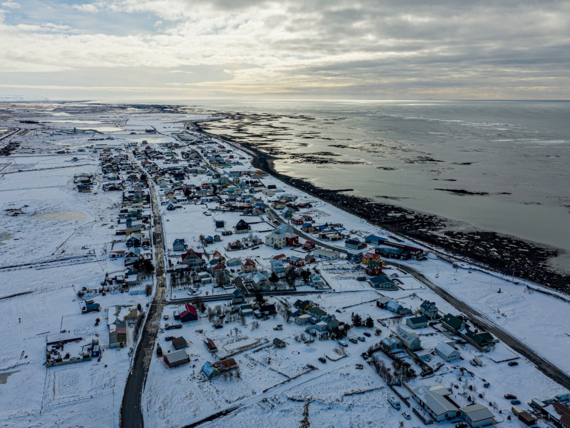 Eyrarbakki at winter time. Photo by: Páll Jökull Pétursson