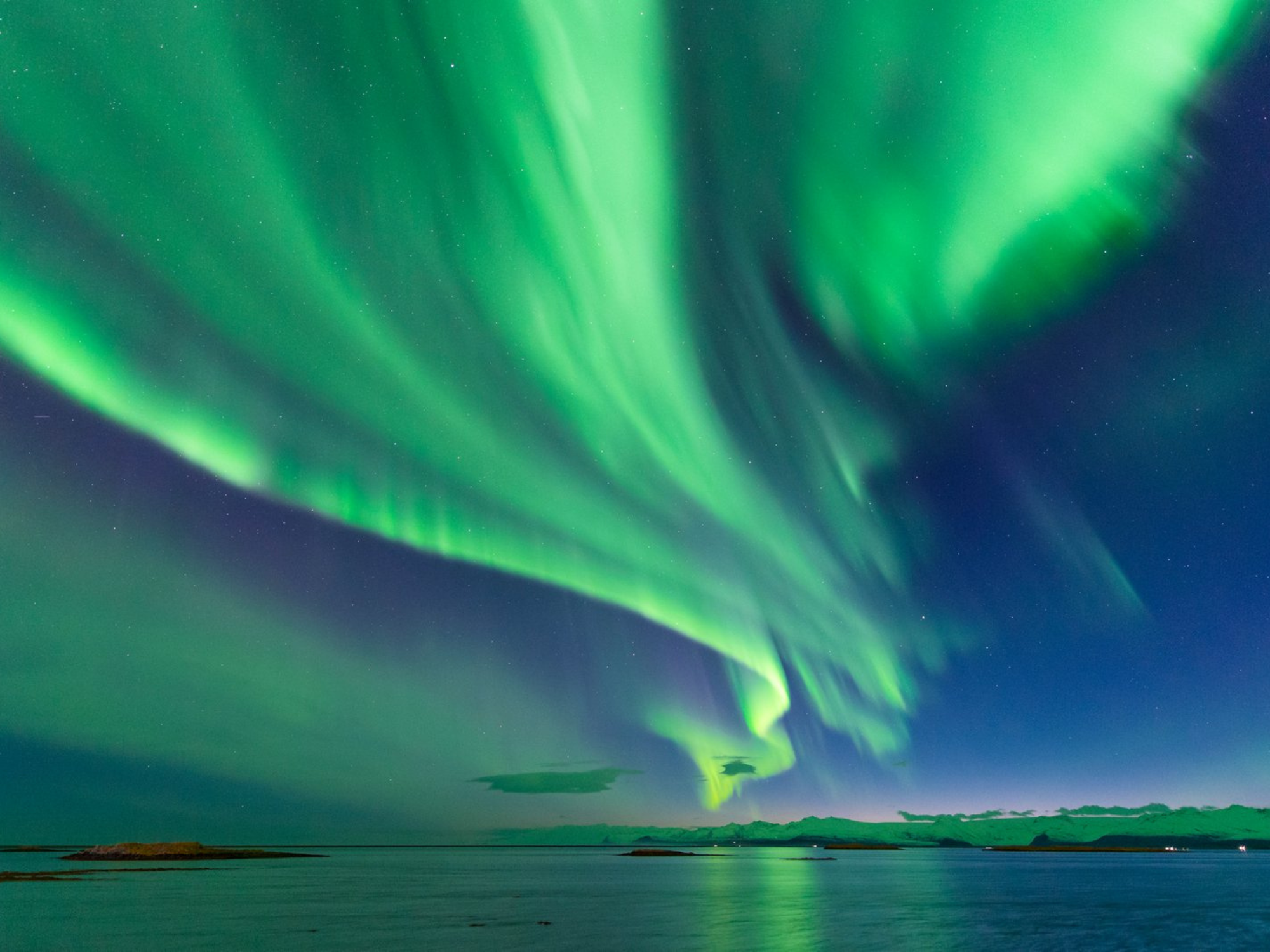 During winter, the Northern lights light up the sky. Photo by: Þorvarður Árnason