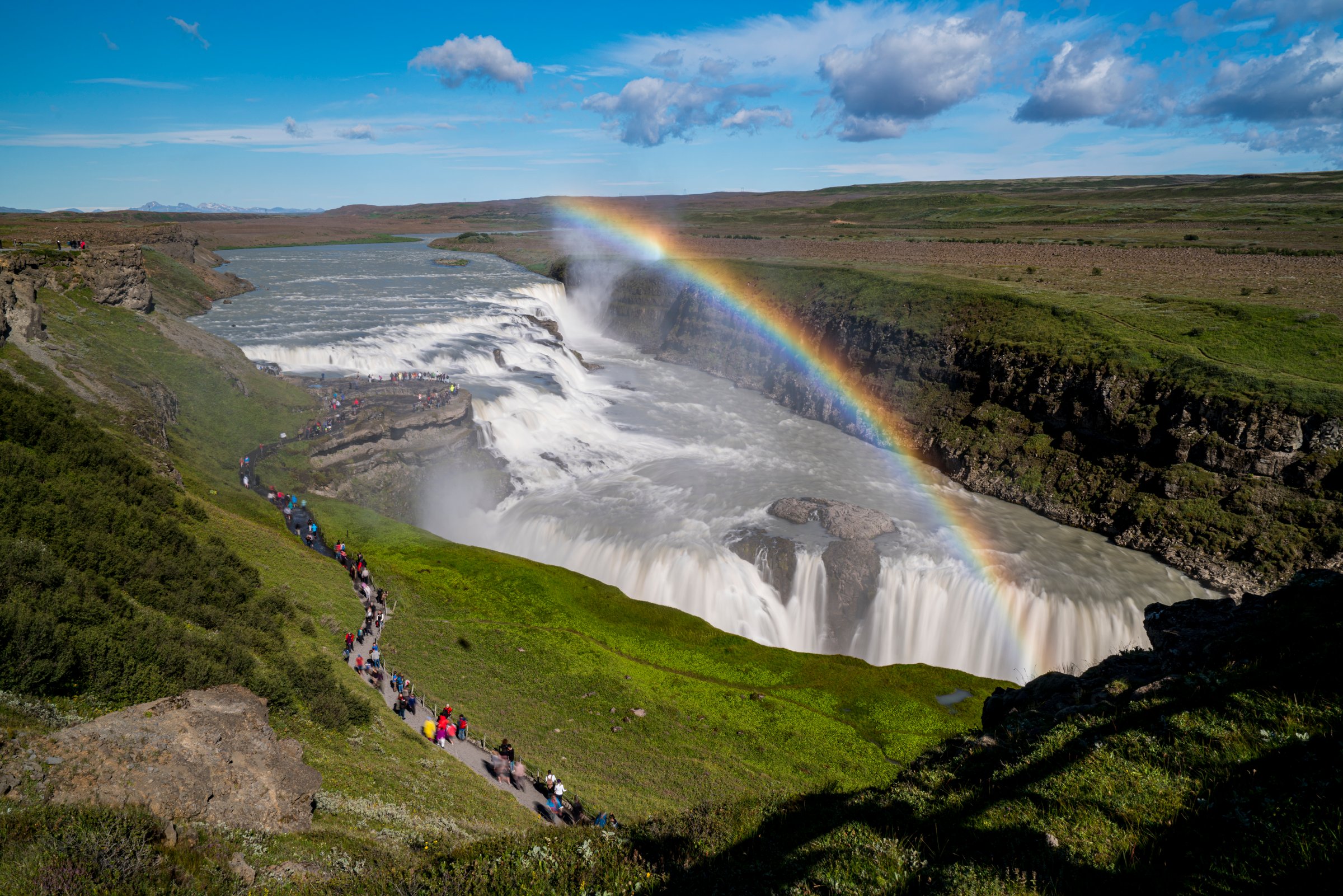 Gullfoss waterfall at summr