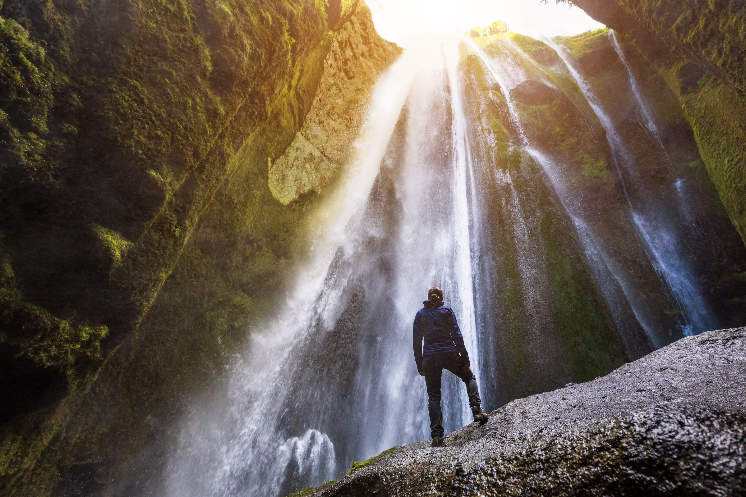 Gljúfrabúi Waterfall, hidden inside a canyon