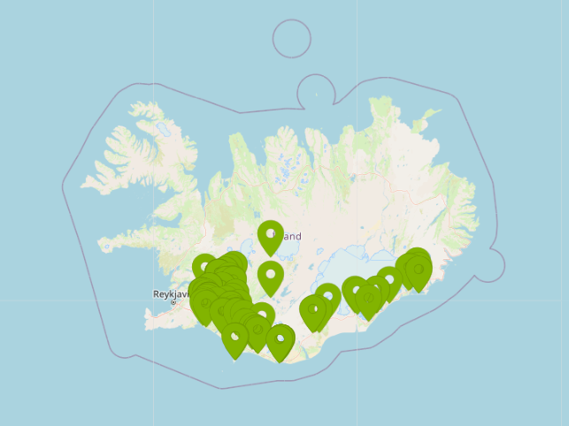 Map of restaurants, cafés and diners in south Iceland Map of restaurants, cafés and diners in south Iceland