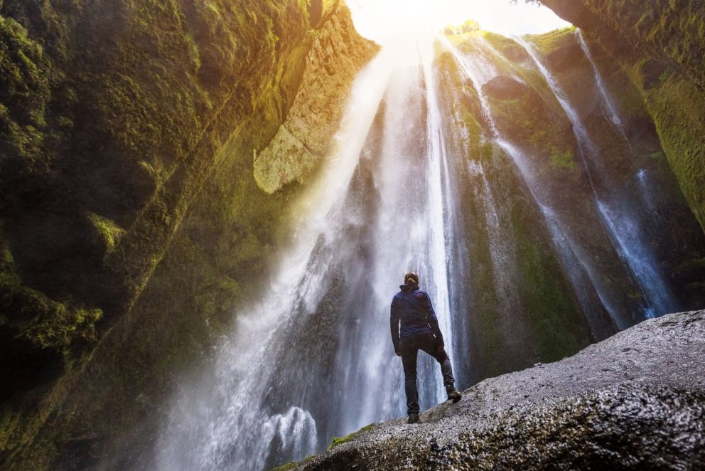 Gljúfrabúi Waterfall. A 40-metre waterfall, hidden inside a narrow gorge and completely invisible fr&hellip;