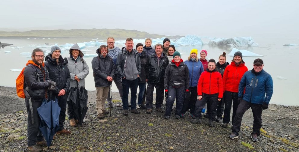 Mynd af hópnum sem tók þátt í vinnustofu um Jökulsárlón
