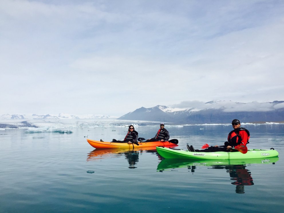 Kajak á Jökulsárlóni