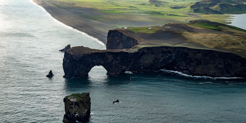 Dyrhólaey seen from above. Photo: Haukur Snorrason