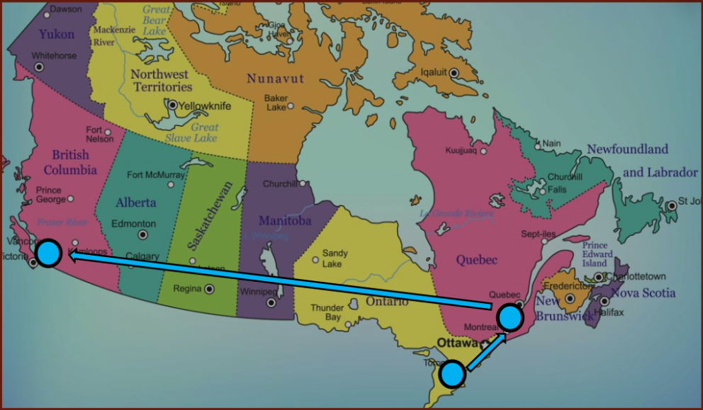 Toronto, Montreal og Vancouver heimsóttar.