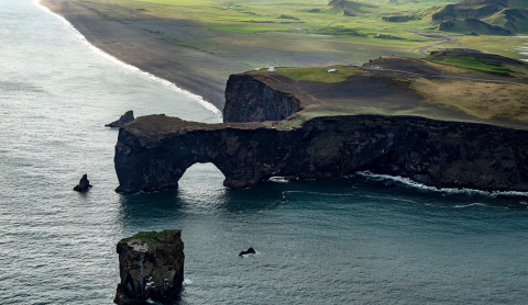 Dyrhólaey seen from above. Photo: Haukur Snorrason